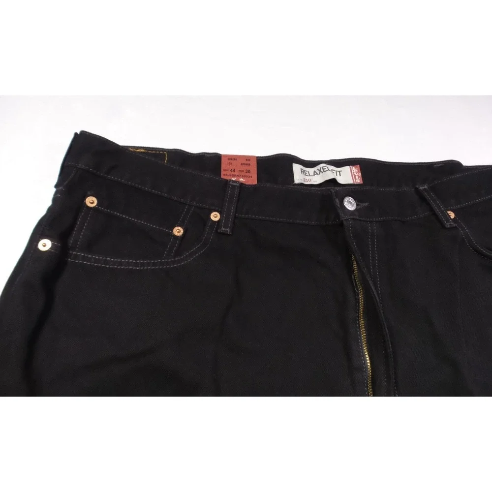 Vintage Levis Mens Jeans 44 x 30 Black Denim 550‎ Tapered Leg Relaxed Fit NWT